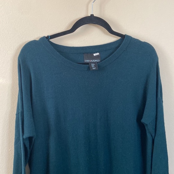 Dark Hunter Green Cynthia Rowley sweater Dress Mid Knee length Cashmere Medium - Picture 4 of 7